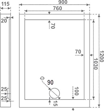 Поддон для душа Good Door Олимпик 120x90