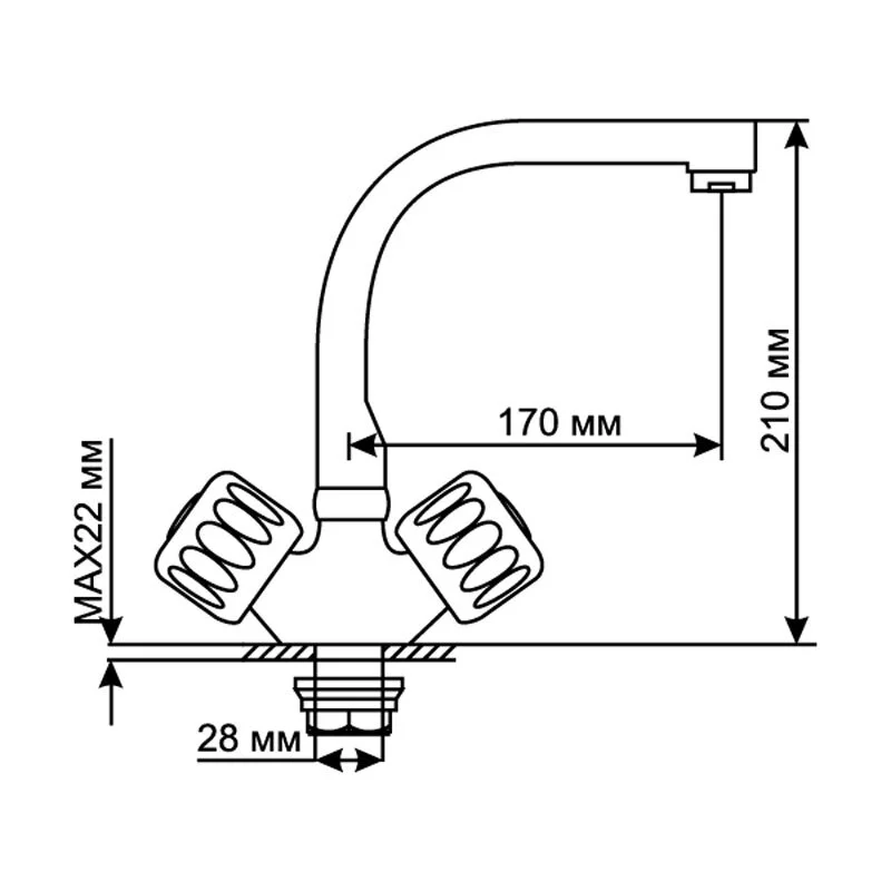 Смеситель для кухни Mixline ML02 ML02-031 хром