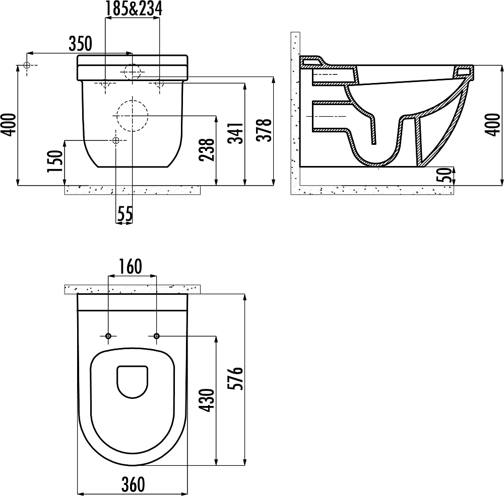 Подвесной унитаз Creavit Dream DR321