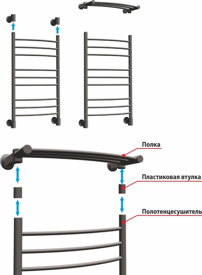 Полка для полотенцесушителя Energy Modus2 500 RAL 9003, EETRMODUS20500R903M