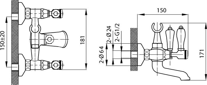 Смеситель Edelform Lumier LM2810 для ванны с душем