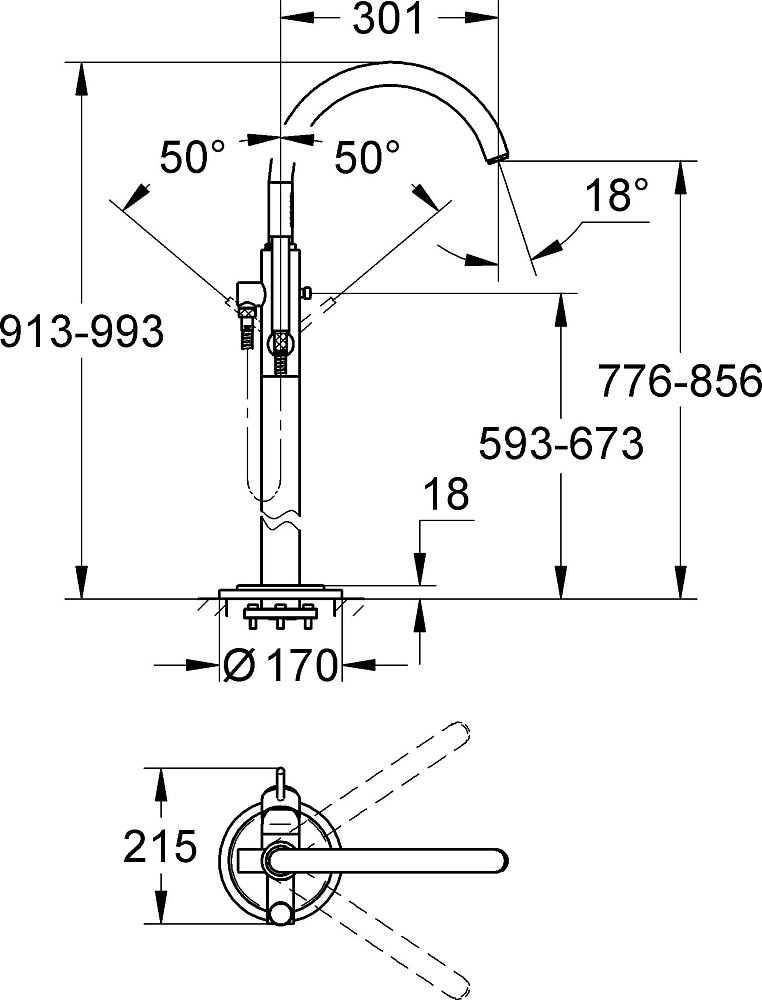 Смеситель для ванны Grohe Atrio 32653002