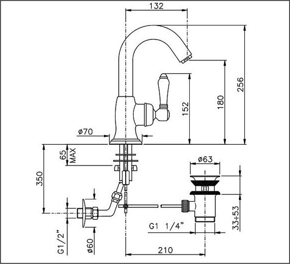 Смеситель для раковины Nicolazzi Cinquanta 3454CR76C, хром