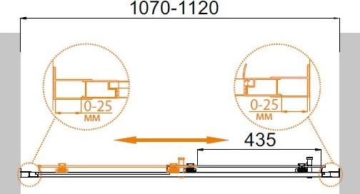 Душевая дверь в нишу Cezares Molveno-BF-1-110-C-Cr-IV