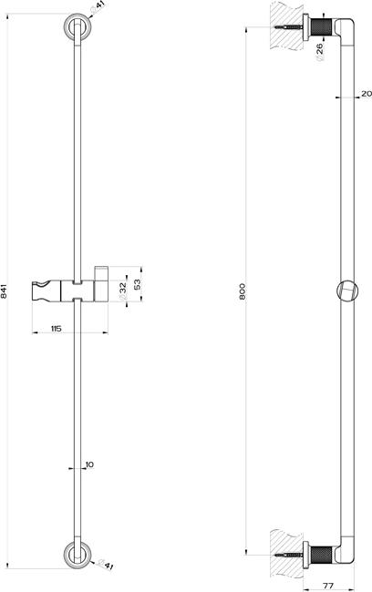 Штанга для душа Gessi Inciso 58144#149, finox