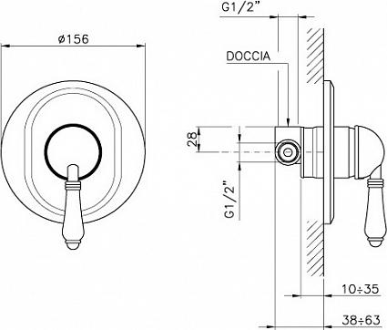 Смеситель для душа Nicolazzi Signal 3406BZ75