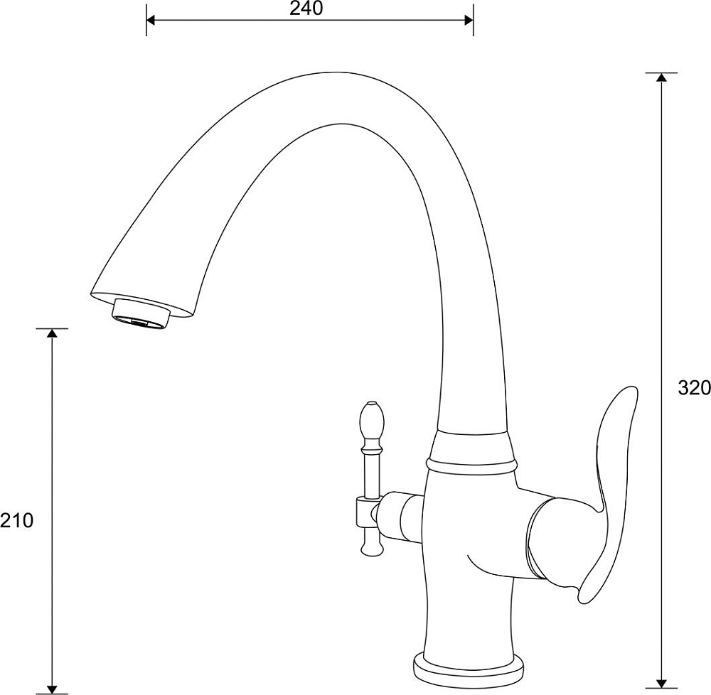 Смеситель Zorg Sanitary ZR 340 YF Satin для кухонной мойки