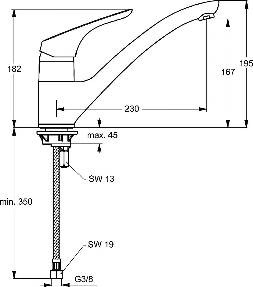 Смеситель Ideal Standard Cerasprint New B5344AA для кухонной мойки