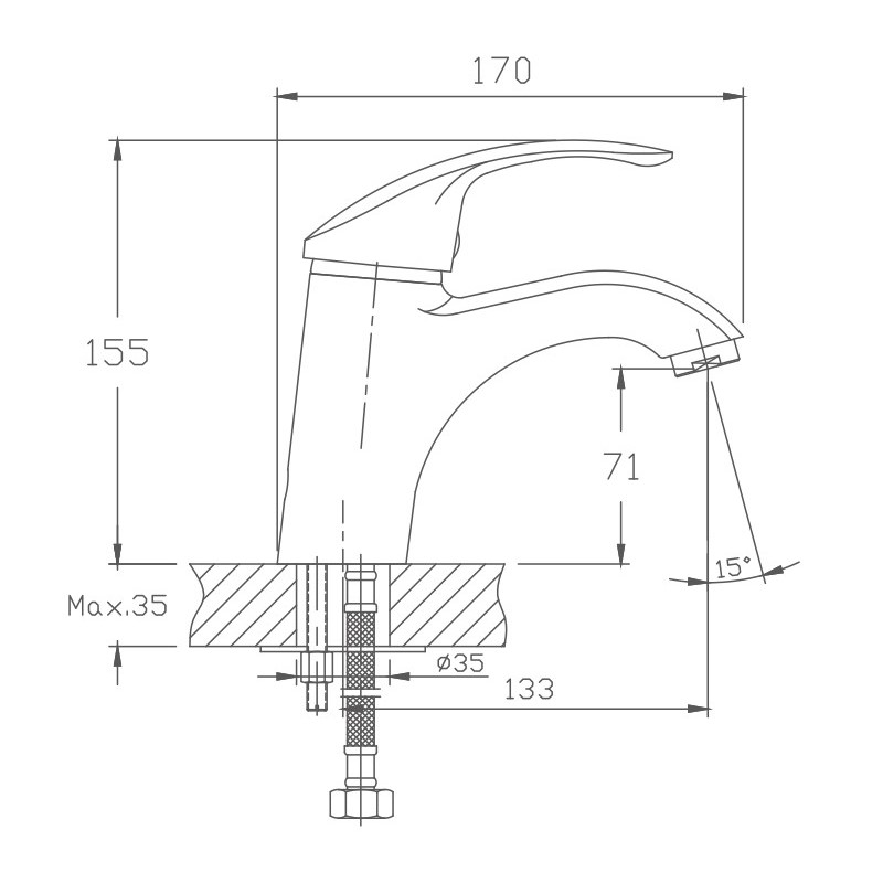 Смеситель для раковины Haiba HB1021 хром