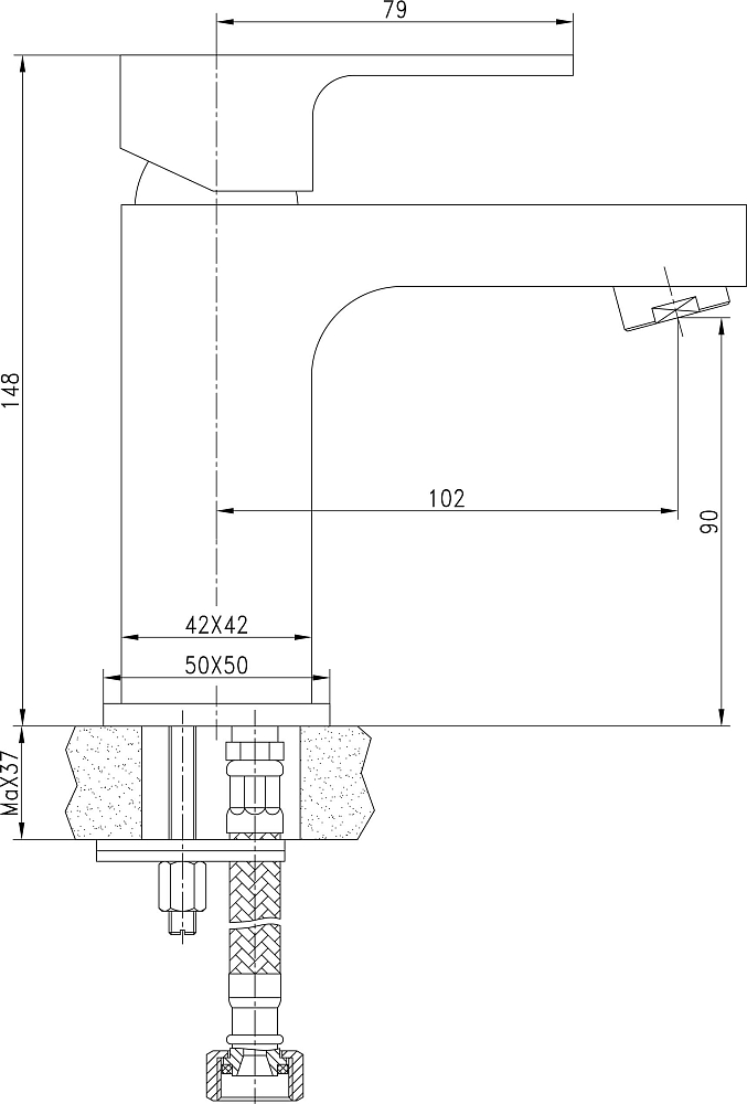 Смеситель Aquanet Cubic SD90443-2 для раковины