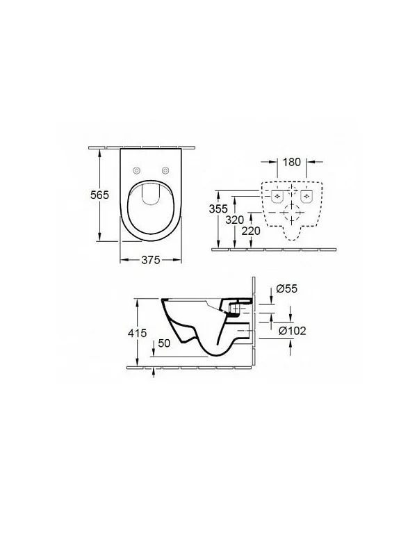 Подвесной унитаз Villeroy&Boch Verity Design CeramicPlus 5643 R0 R1