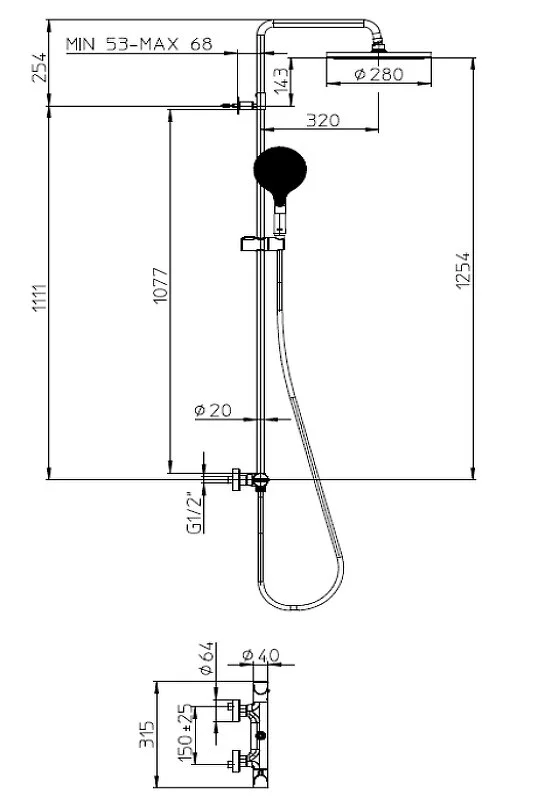 Душевая система Bossini Apice L10505.030 хром