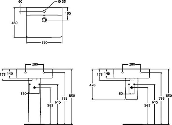 Раковина Ideal Standard Connect Cube E784401 55 см