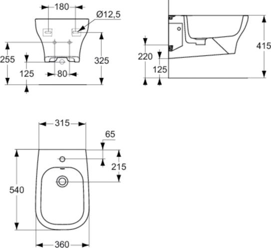 Подвесное биде Ideal Standard Active T501301