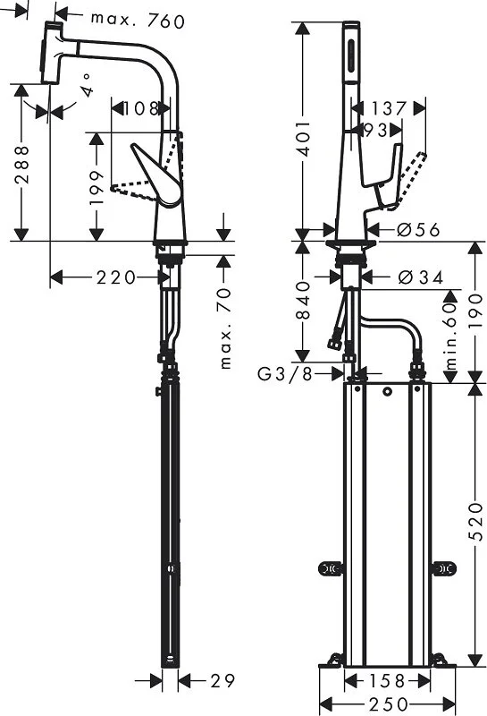 Смеситель для кухни Hansgrohe Talis Select 73867000 хром