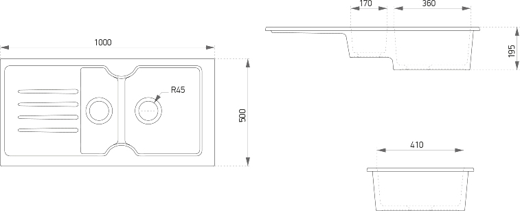 Комплект Мойка кухонная Domaci Сиена 54100-101 белый глянец + Смеситель STWORKI 23020-648/1BG-IG11