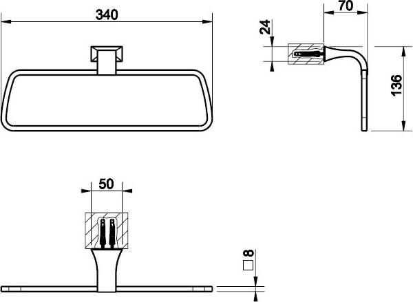 Полотенцедержатель Gessi Mimi 33297#080, золото