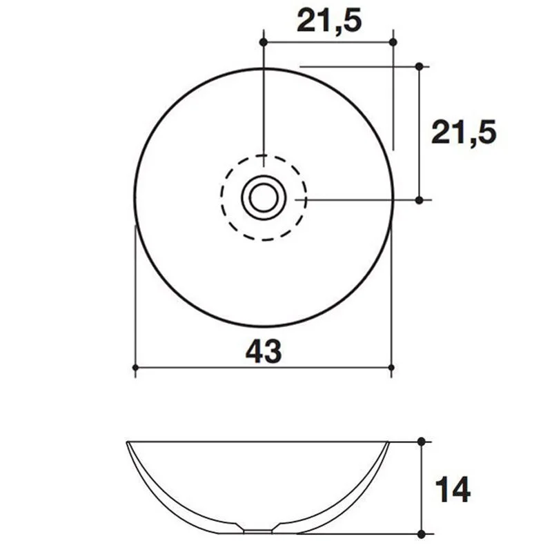 Раковина накладная Falper Ciotola D8B Bianco opaco белый