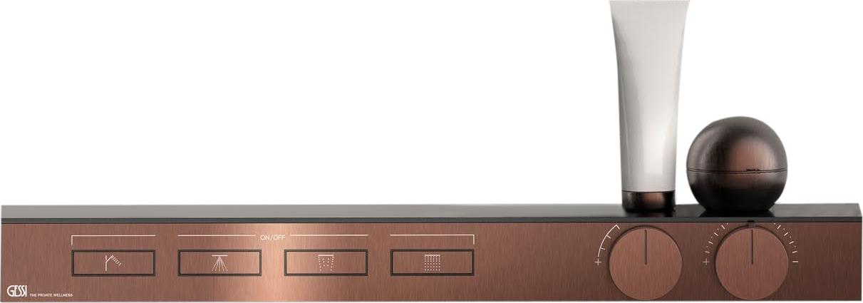 Смеситель для душа Gessi Hi-Fi 63026#708 термостатический, copper brushed PVD