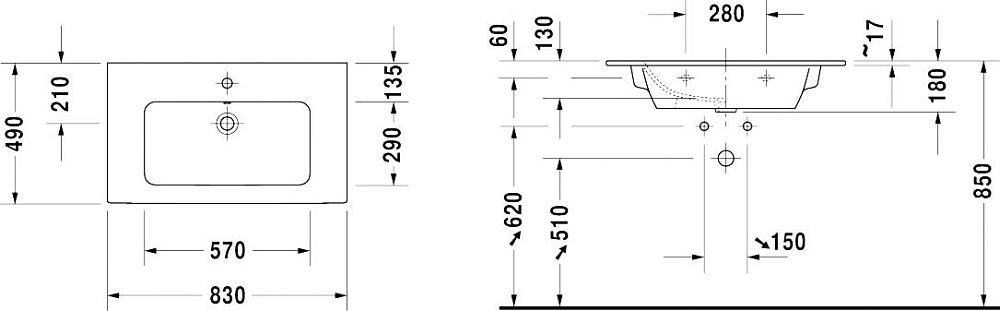 Мебель для ванной Duravit L-Cube LC6241 83 коричневая сосна