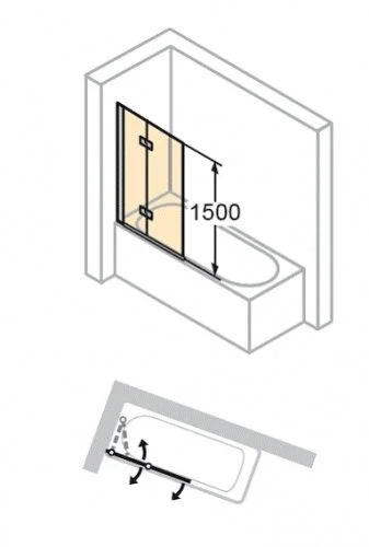 Шторка на ванну Huppe 501 Design Pure 175,241,087,321