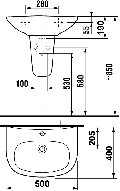 Раковина Jika Zeta 8.1039.0.000.104.1 белый