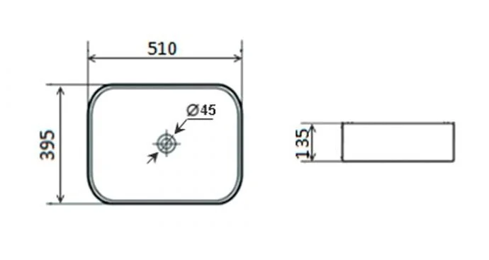 Санфаянсовая раковина Timo Soli ТК-305 MW 51x39 см