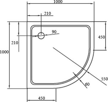 Поддон для душа Cezares Tray R550 100