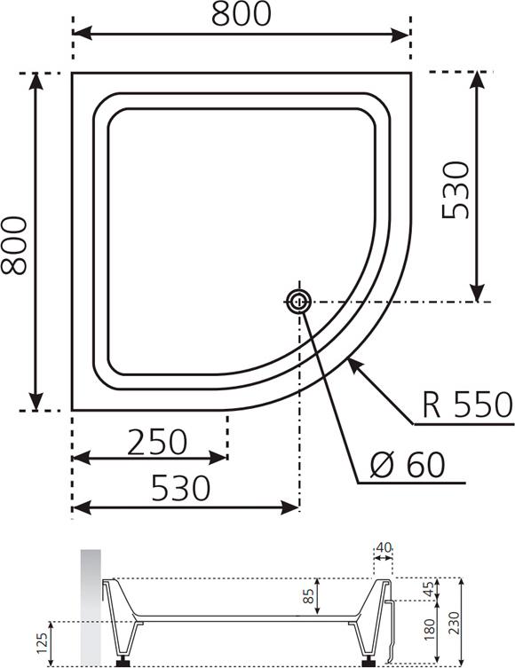 Поддон для душа Novellini Victory B 80x80 см