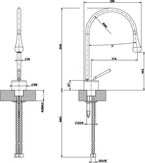 Смеситель для раковины Gessi Goccia 33601#031, хром