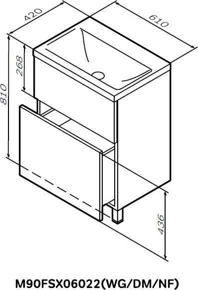 Тумба под раковину Am.Pm Gem M90FSX06022DM32