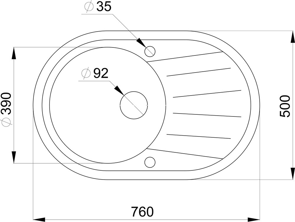 Мойка кухонная Granula Standart ST-7601 классик