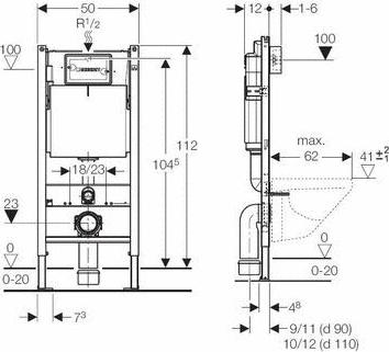 Комплект Geberit Duofix KOLO Idol 458.124.21.1-M131 с крышкой-сиденьем стандарт