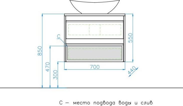 Тумба под раковину Style Line Монако 70 белый,бежевый ЛС-00000633