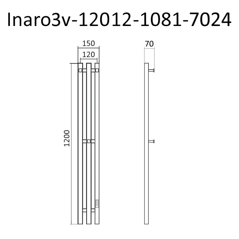 Полотенцесушитель электрический Маргроид Инаро Inaro3v-12012-1081-7024 серый