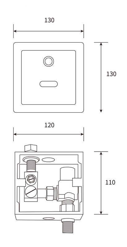 Механизм слива для писсуара beWash Photocell BWAM0UR302 хром