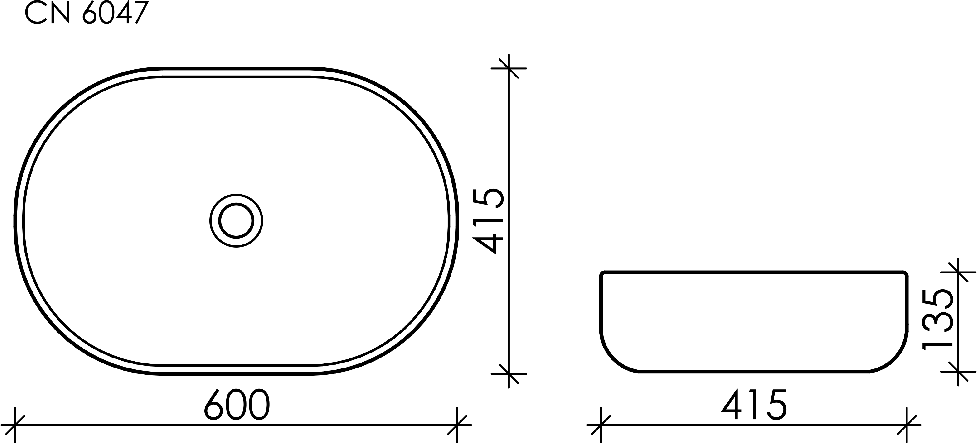 Раковина-чаша Ceramica Nova Element 60 CN6047MDH, темный антрацит матовый