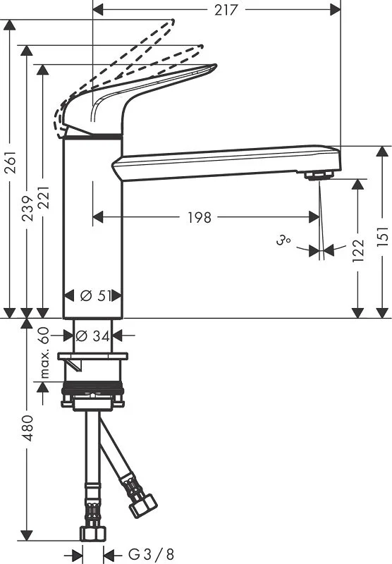 Смеситель для кухни Hansgrohe Focus 71805000 хром