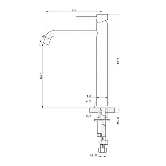 Смеситель для раковины Caprigo Don 53-025-NER черный