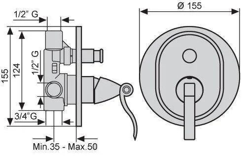 Смеситель для душа Emmevi Abel 39019OR золото