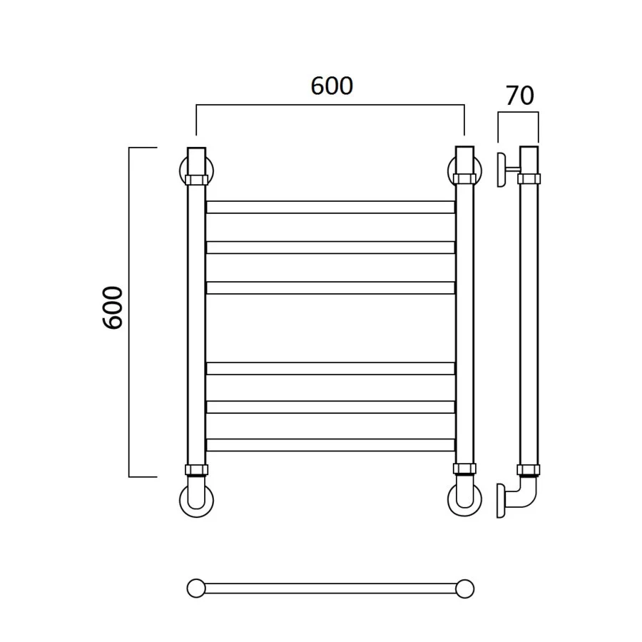 Полотенцесушитель водяной Акванерж Прямая 00-60A6060 хром