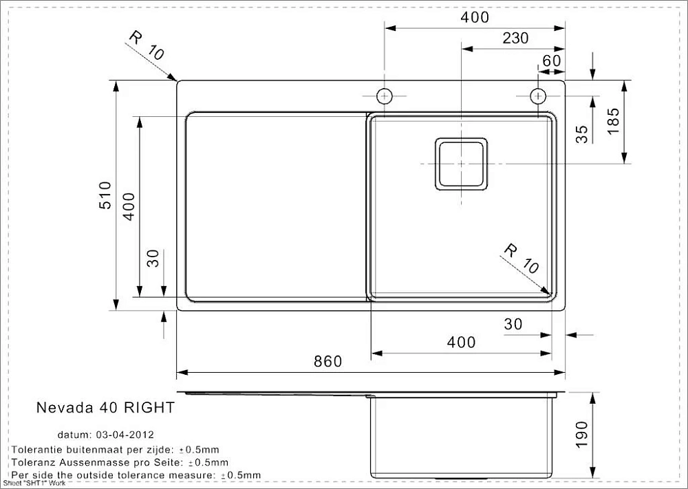 Кухонная мойка Reginox Nevada 43098 серый