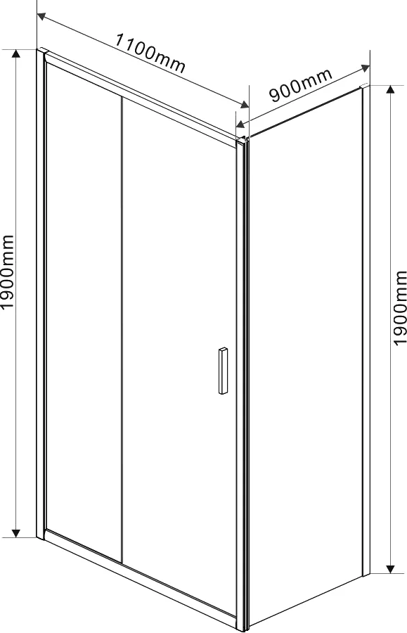 Боковая стенка Vincea Garda VSG-1G900CL стекло прозрачное, хром