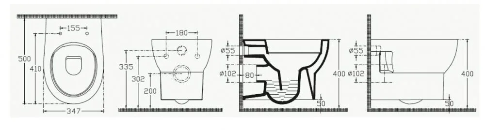 Подвесной безободковый унитаз Isvea Absolute 10AB02002SV/40R30700I, крышка микролифт, белый