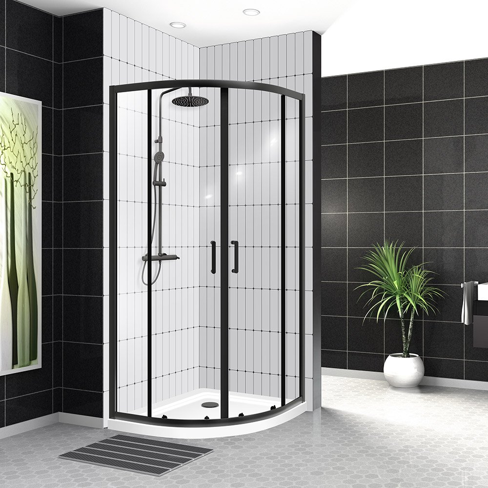 

Душевой уголок BelBagno UNO-195-R-2-90-C-NERO 90x90, профиль черный, стекло прозрачное, Uno