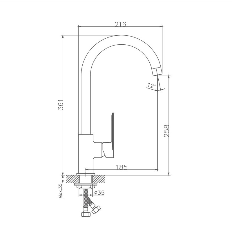 Смеситель для кухни Haiba HB70590 хром