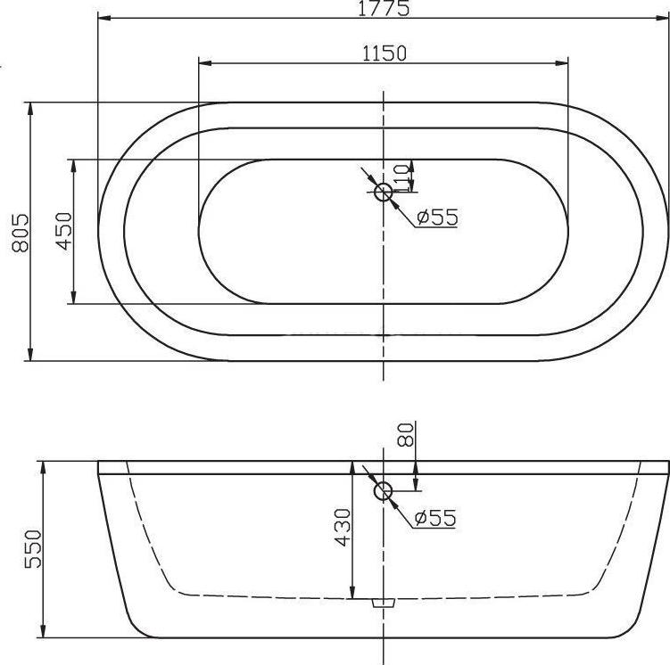 Акриловая ванна BelBagno 177х80 BB12-1775