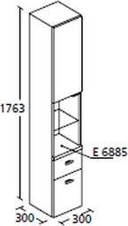 Шкаф-пенал 30 см Ideal Standard Connect E6849SX, орех