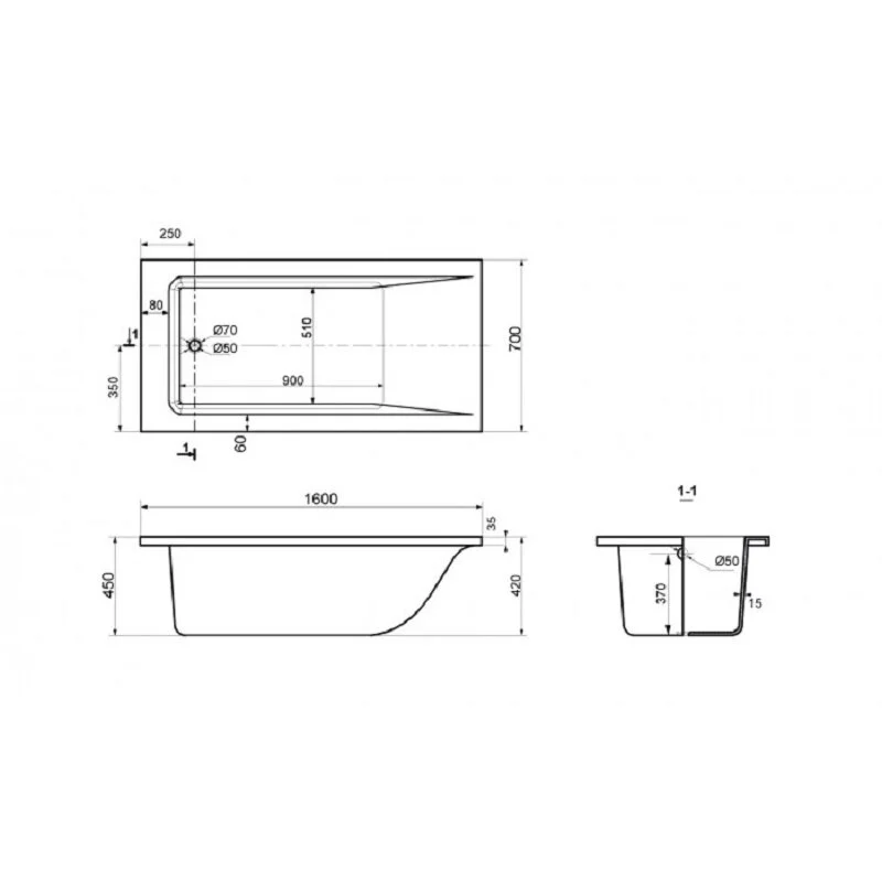 Ванна из искуственного камня Delice Diapason DLR330004 белый