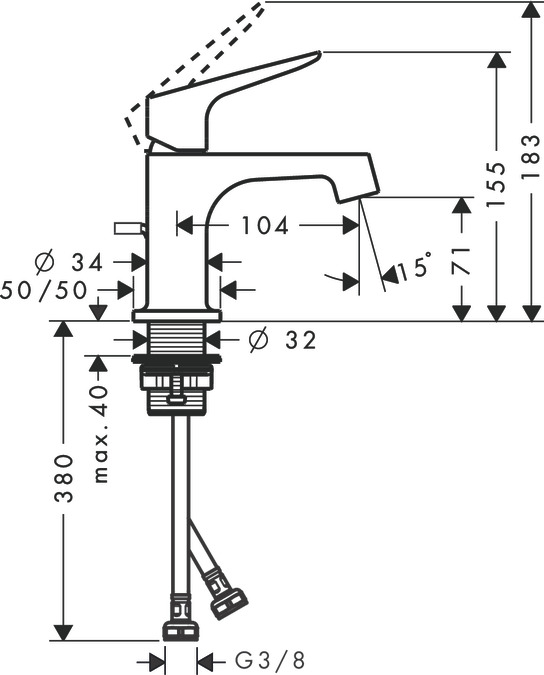 Смеситель для раковины Axor Citterio M 34016310, красное золото